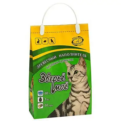 Зверье Мое Наполнитель для кошек древесный, крупные гранулы